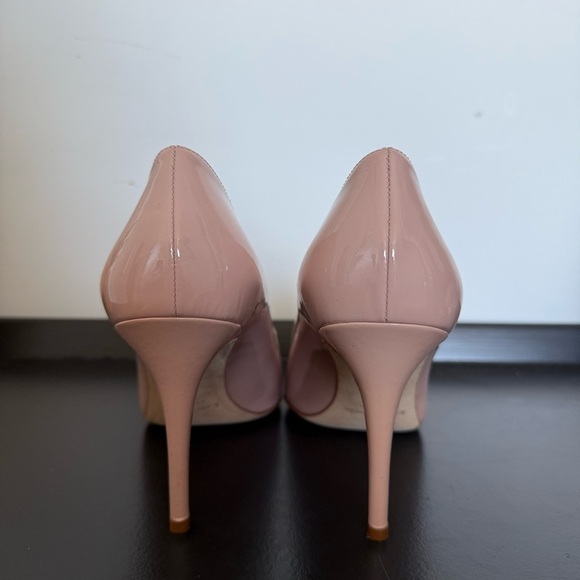 Kate Spade blush pink patent leather Lamare stilettos with bows - size 9 NWT - Picture 6 of 8